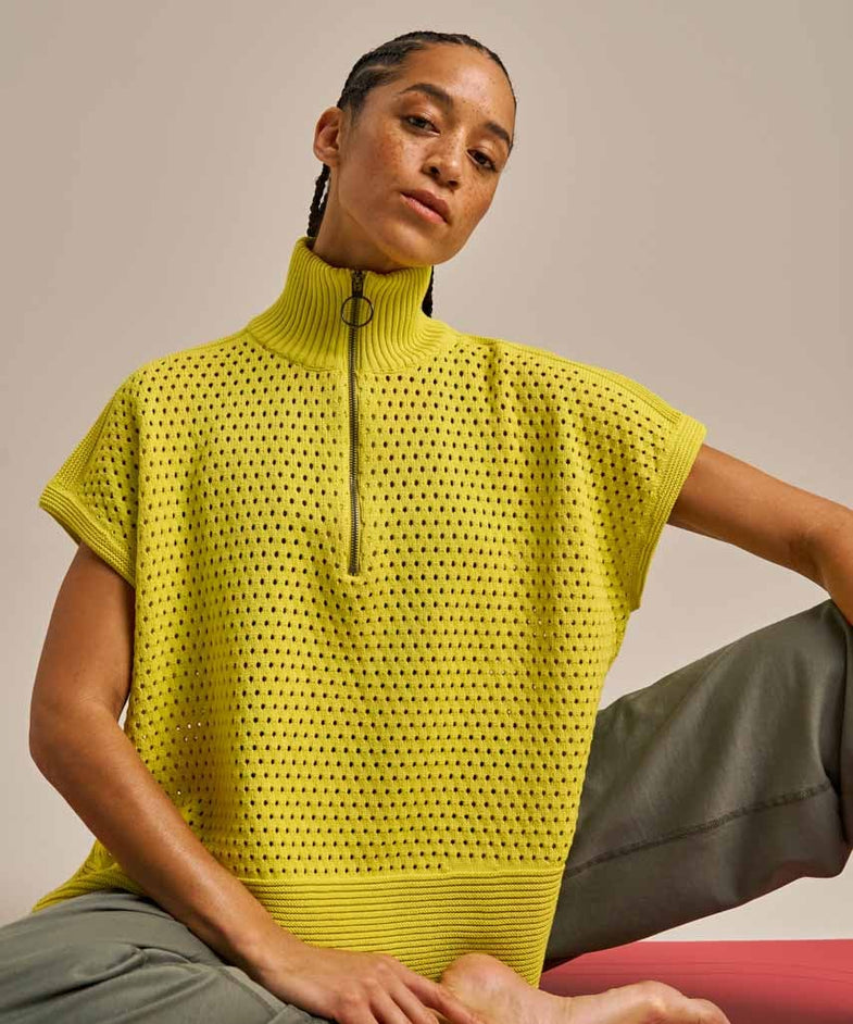 Bam2795 Cooling V Neck Knit Chartreuse Bam Clothing 1