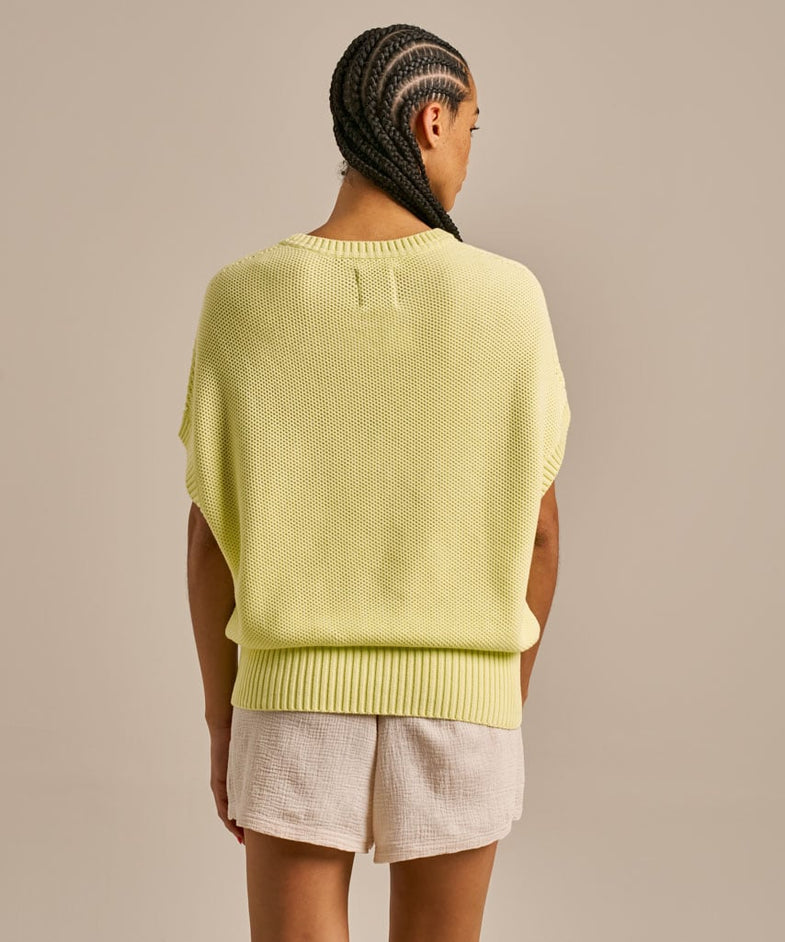 Bam2809 Sleeveless Knitted Flow Top Lemon Yellow Bam Clothing 4