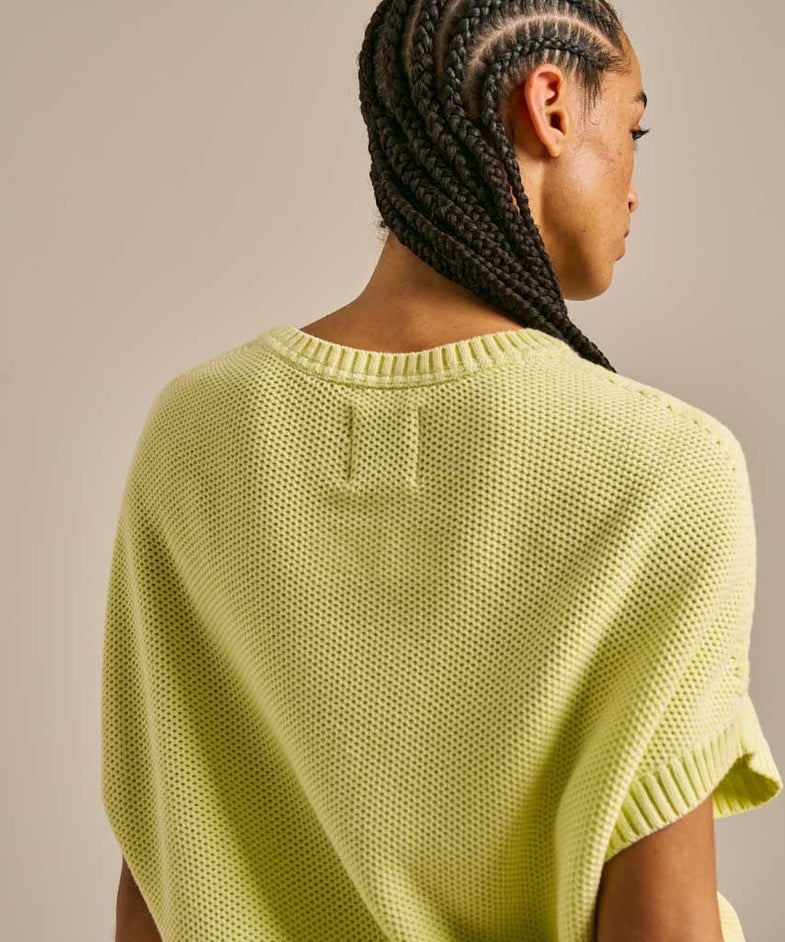 Bam2809 Sleeveless Knitted Flow Top Lemon Yellow Bam Clothing 5