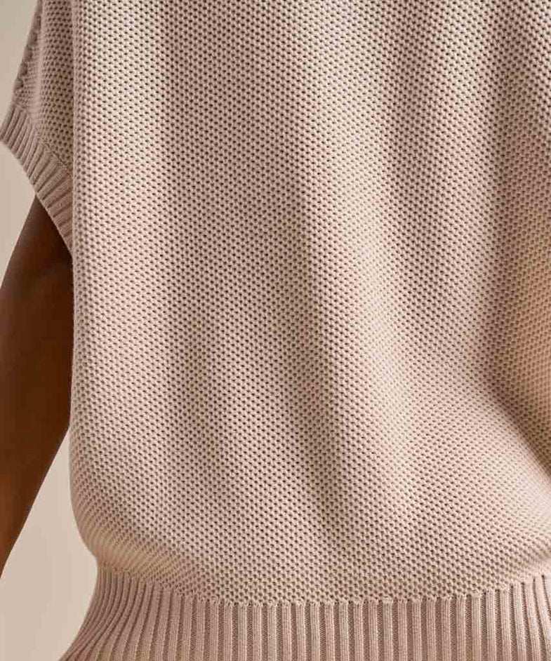 Bam2809 Sleeveless Knitted Flow Top Oyster Bam Clothing 6