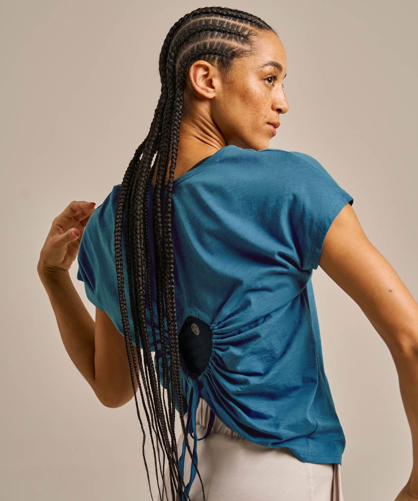 Fluidity Cut Out T-Shirt (Agate Blue Slub)