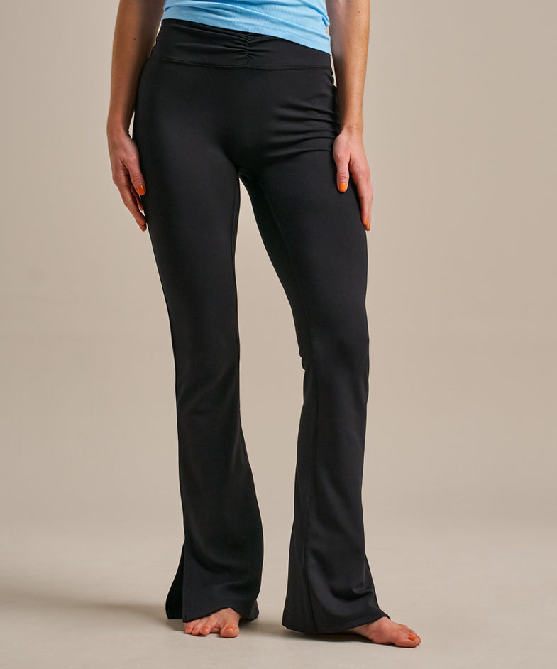 Bam2822 Ruched Flare Yoga Legging Black Bam Clothing 2