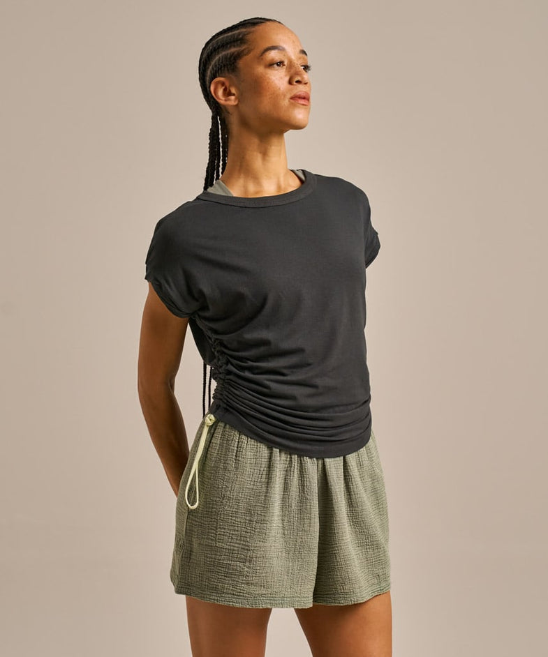Bam2843 Gather Round Adjustable Tshirt Washed Black Bam Clothing 2