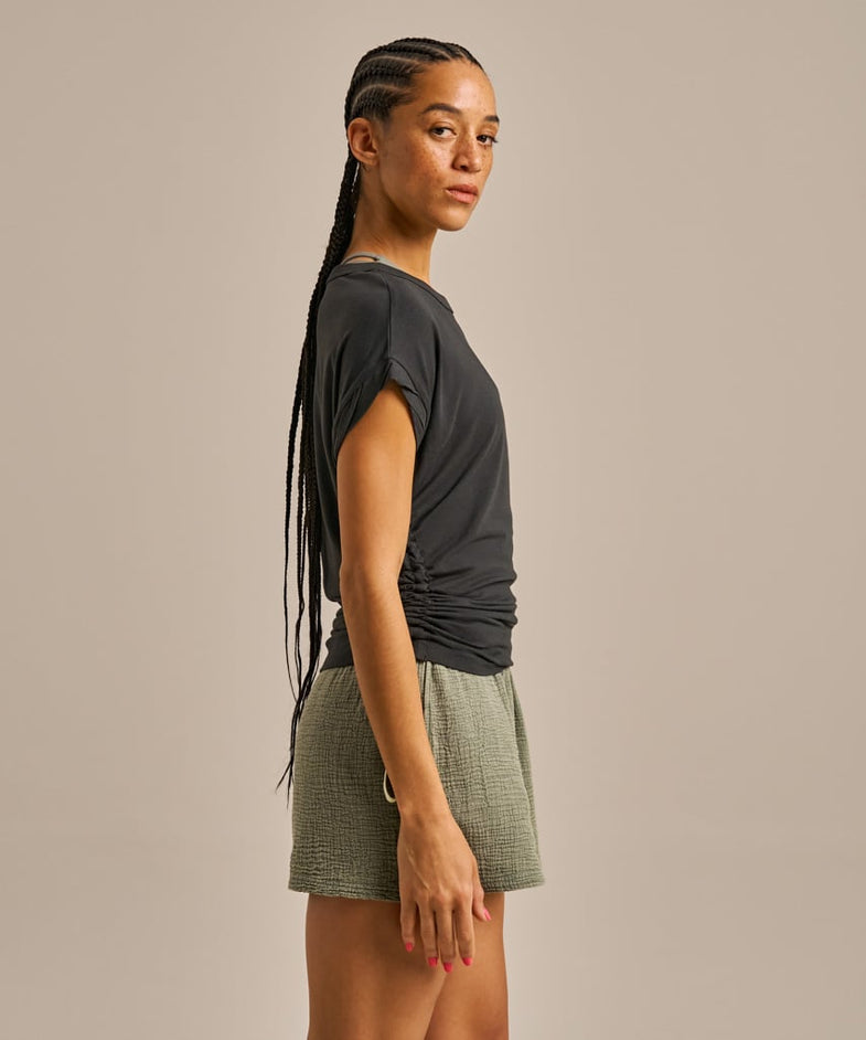 Bam2843 Gather Round Adjustable Tshirt Washed Black Bam Clothing 3