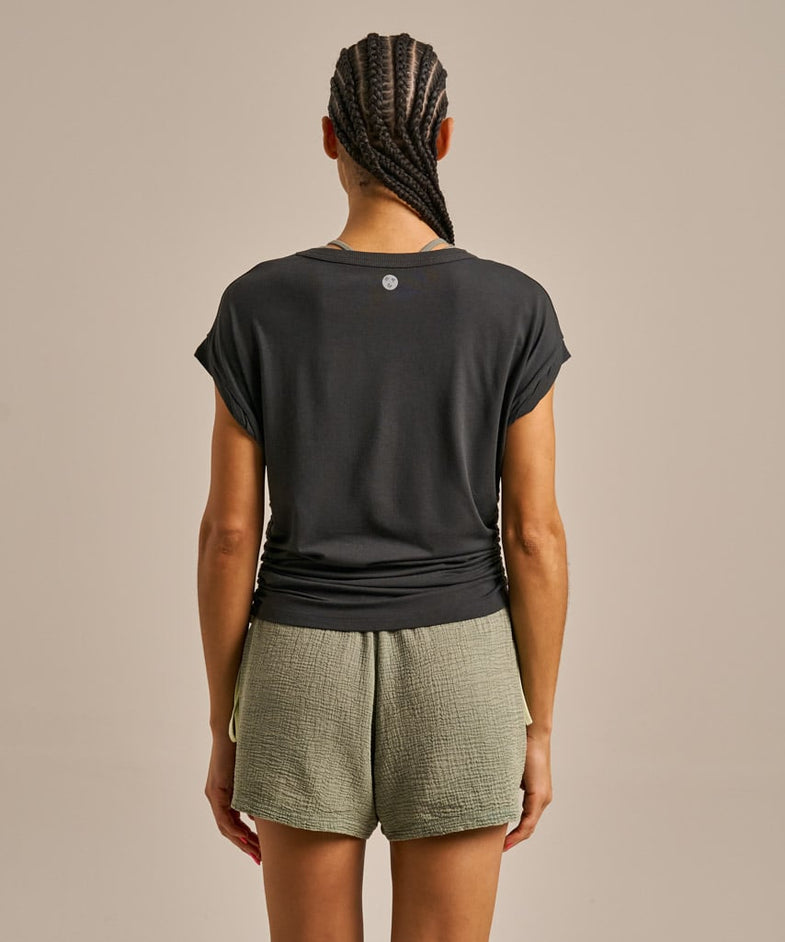 Bam2843 Gather Round Adjustable Tshirt Washed Black Bam Clothing 4