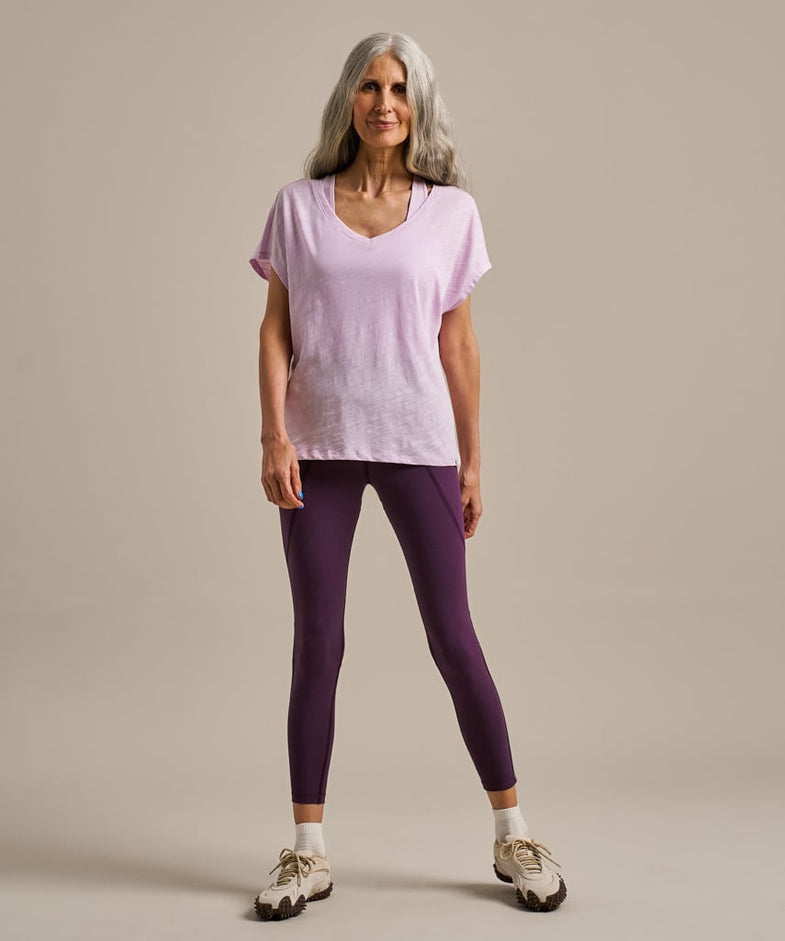 Bam2847 V Neck Relaxed Tshirt Lavender Blush Bam Clothing 1