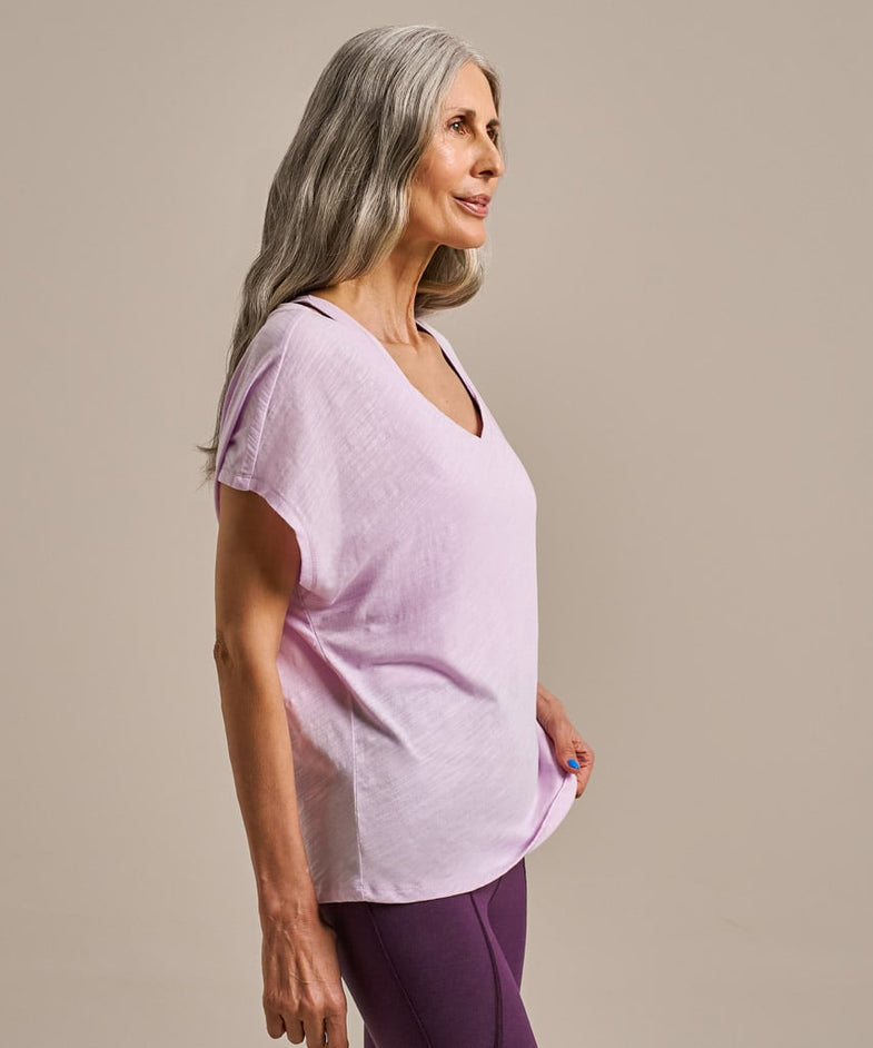 Bam2847 V Neck Relaxed Tshirt Lavender Blush Bam Clothing 3