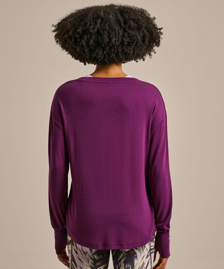 Bam2850 Longline Mindful Top Damson Bam Clothing 4