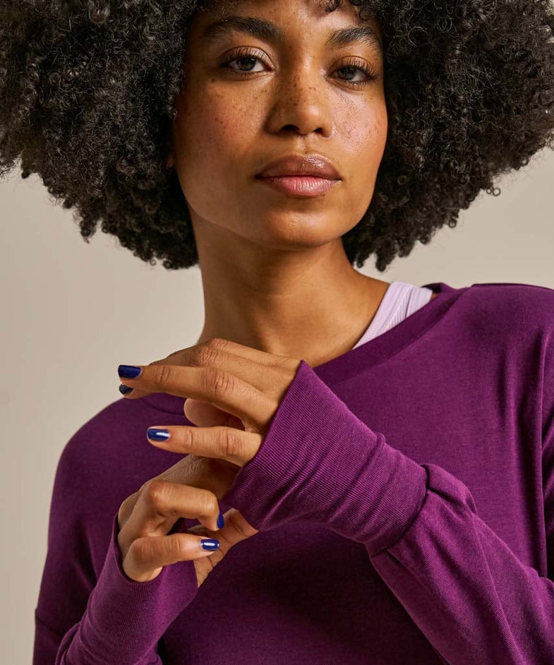 Bam2850 Longline Mindful Top Damson Bam Clothing 5