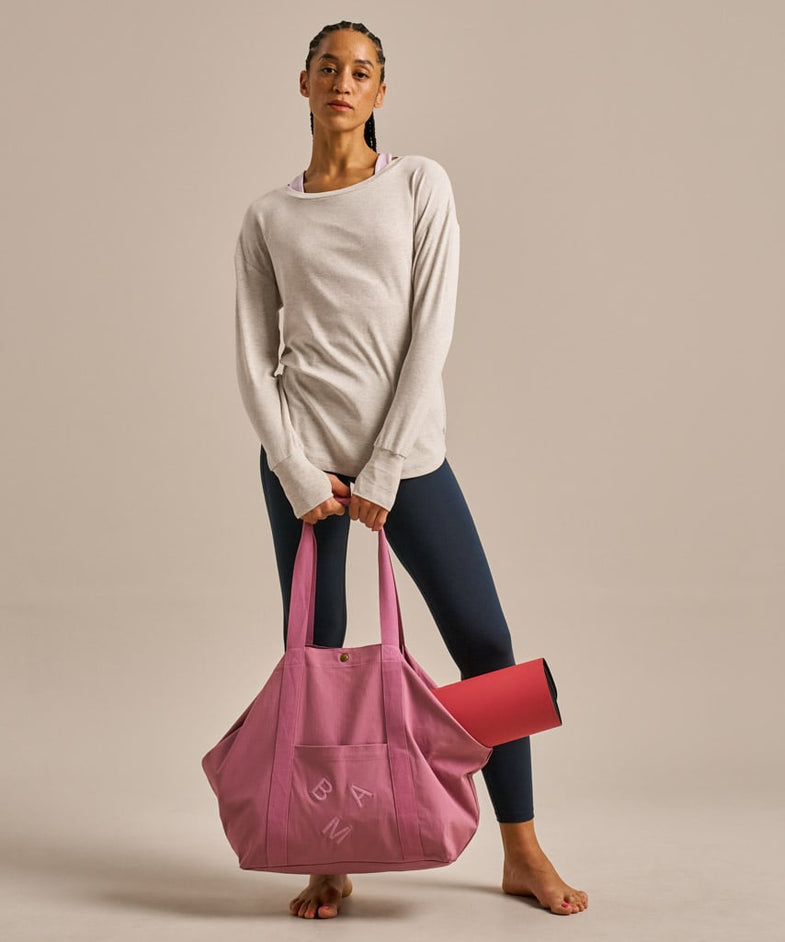 Bam2850 Longline Mindful Top Oatmeal Marl Bam Clothing 1