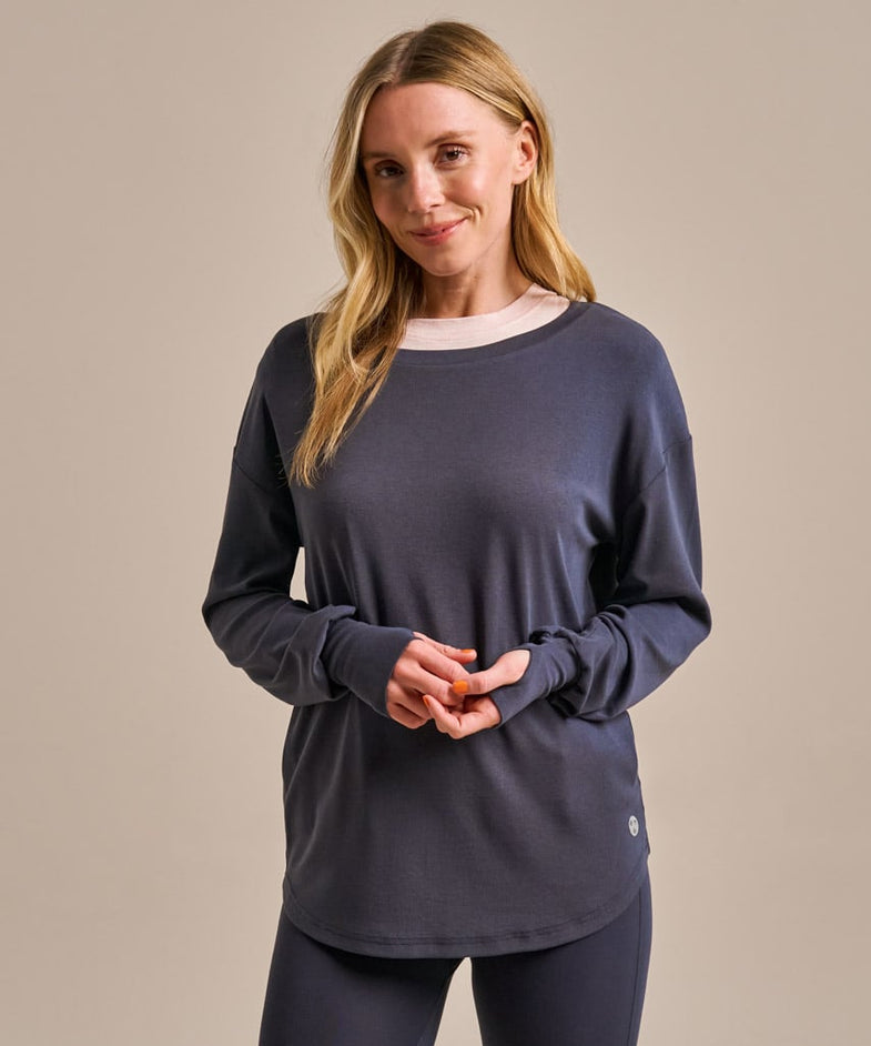 Bam2850 Longline Mindful Top Storm Navy Bam Clothing 2