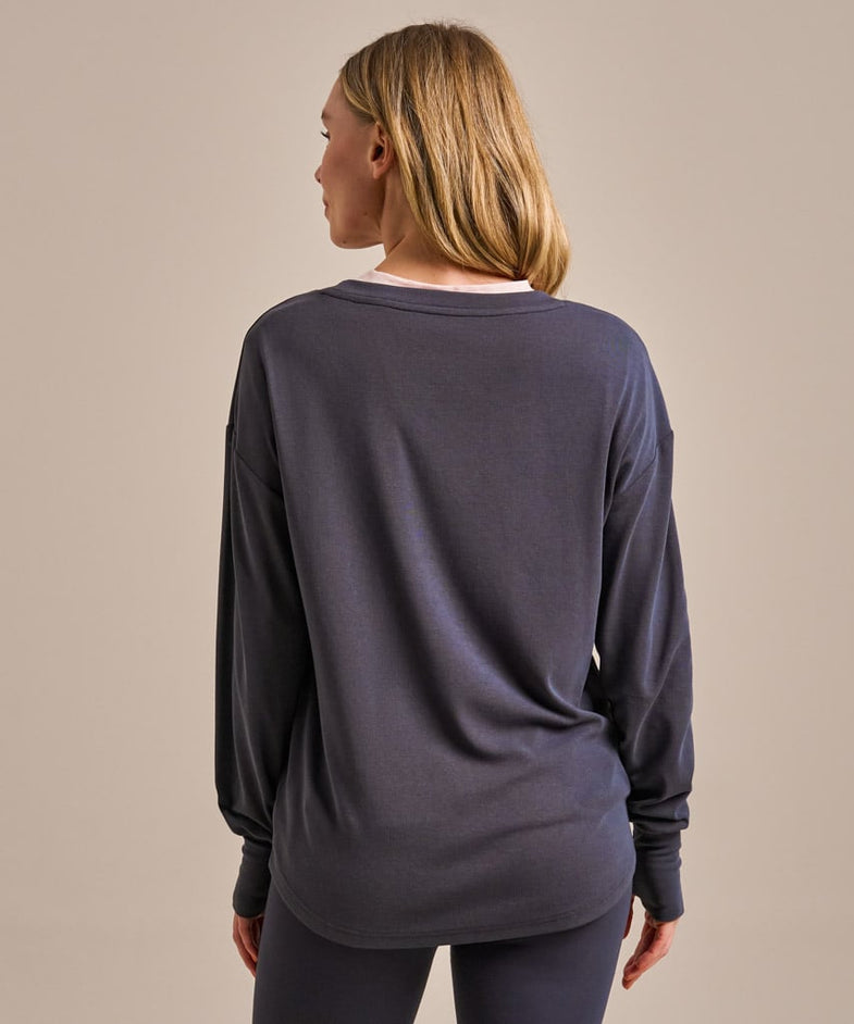 Bam2850 Longline Mindful Top Storm Navy Bam Clothing 4