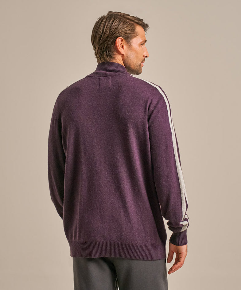 Bam2855 Quarter Zip Knit Damson Clothing 4