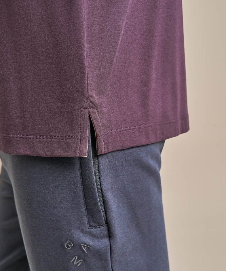 Bam2859 Quarter Zip Polo Shirt Dark Damson Clothing 1