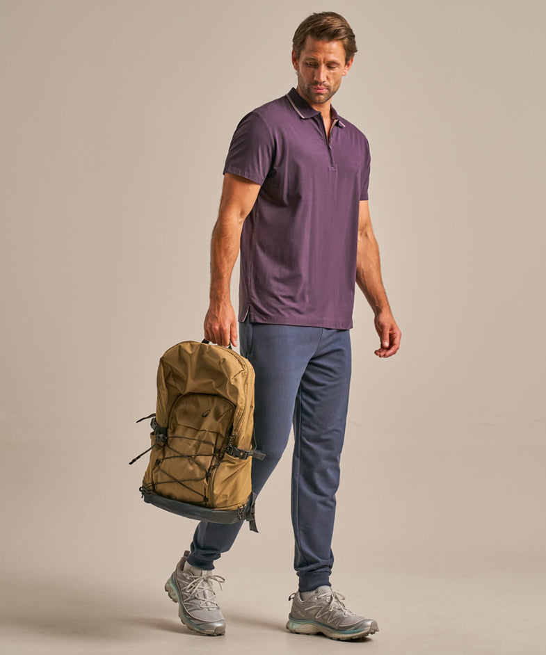 Bam2859 Quarter Zip Polo Shirt Dark Damson Clothing 6