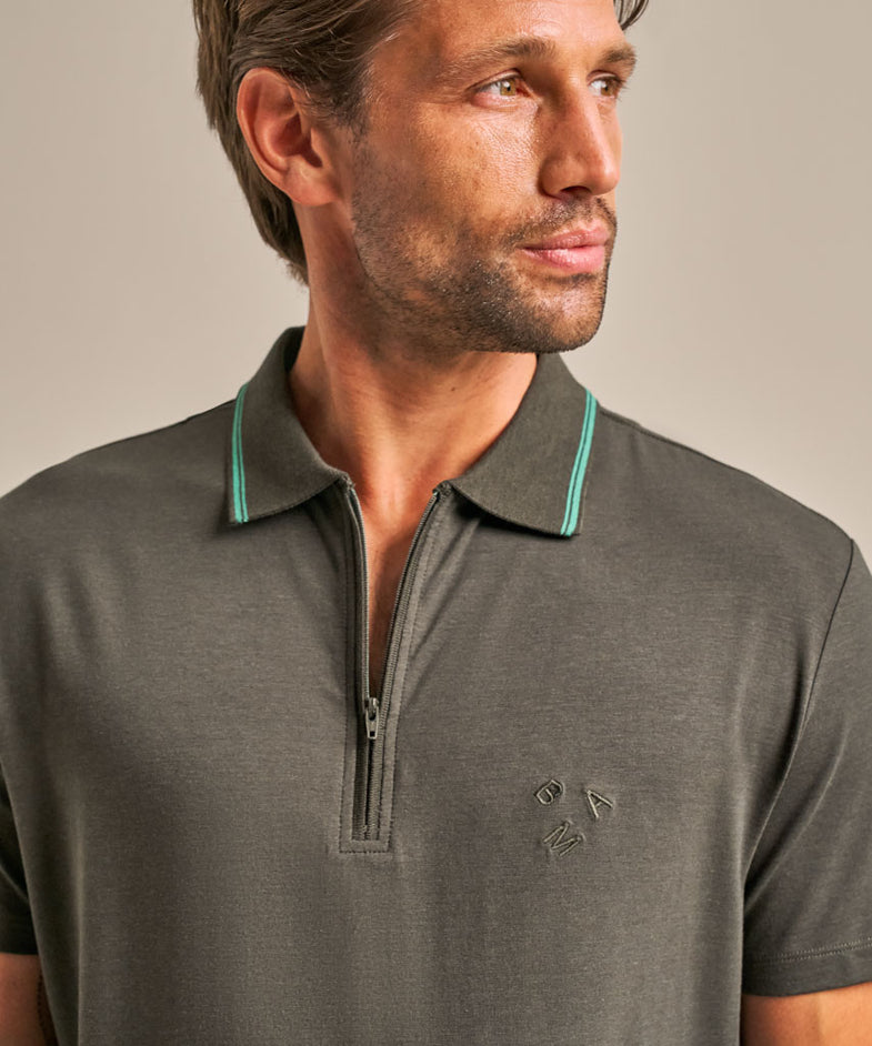 Bam2859 Quarter Zip Polo Shirt Juniper Clothing 4