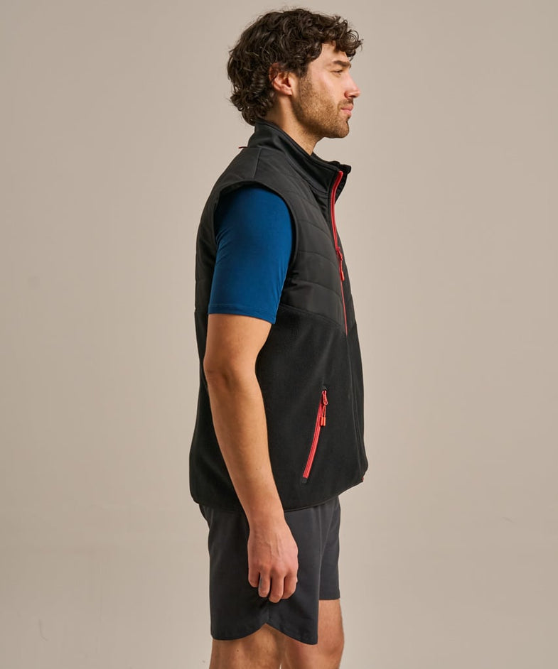 Bam2862 Quilted Fleece Hybrid Gilet Washed Black Bam Clothing 3