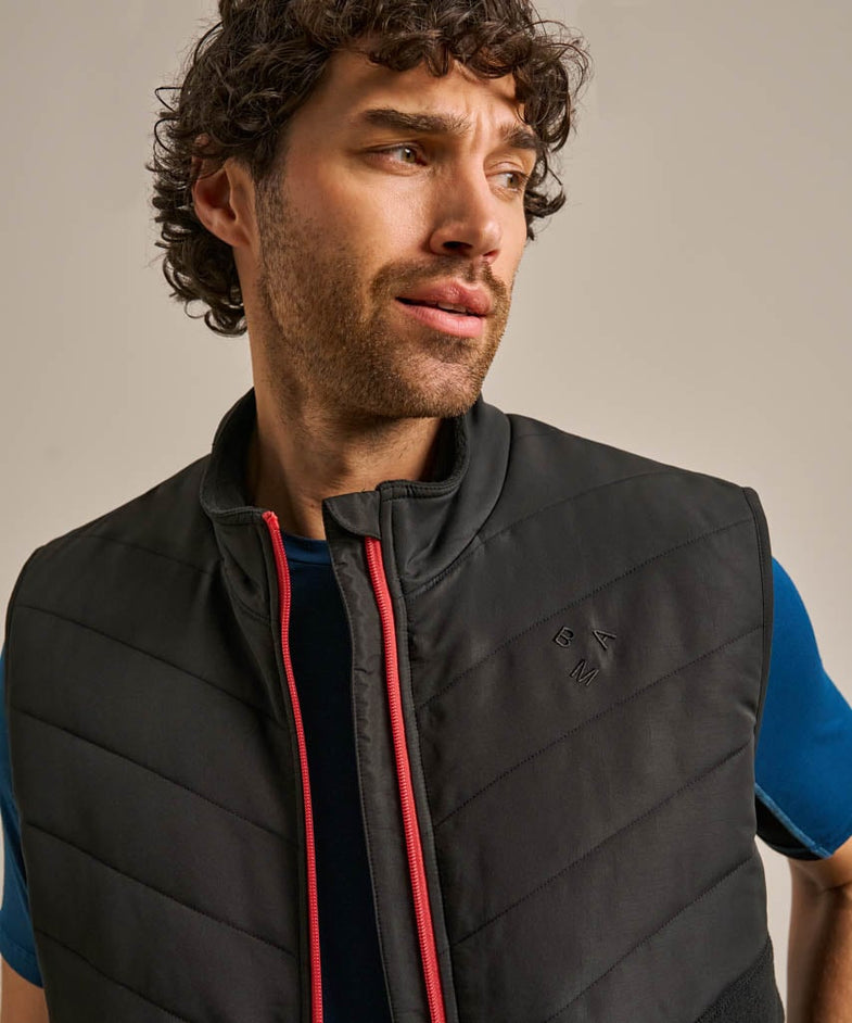 Bam2862 Quilted Fleece Hybrid Gilet Washed Black Bam Clothing 5