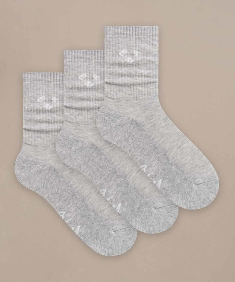 Bam2879 Active Crew Socks Grey 3 Pack Clothing 1