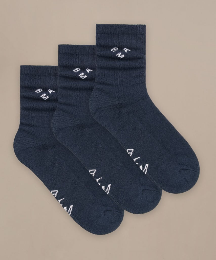 Bamboo Active Crew Socks 3 Pack Storm