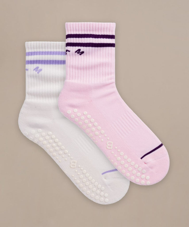 Bam2880 Pilates Grip Crew Socks Lavender Bam Clothing 1
