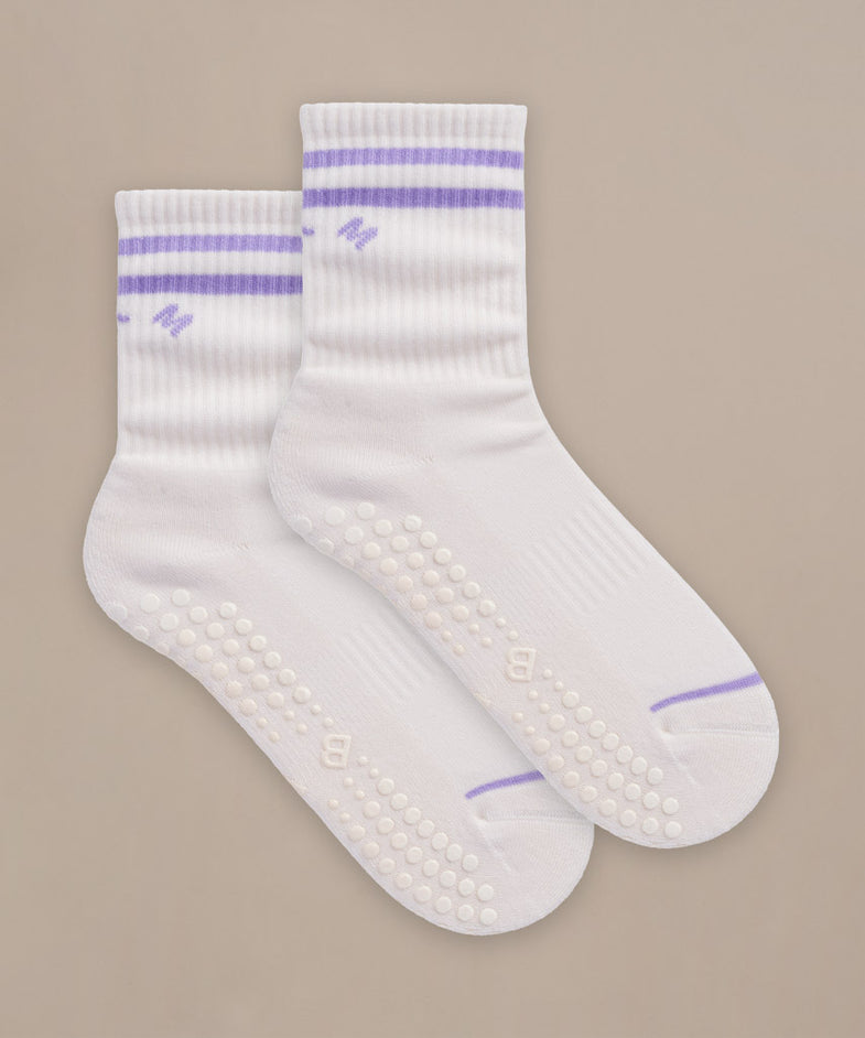 Bam2880 Pilates Grip Crew Socks Lavender Bam Clothing 2