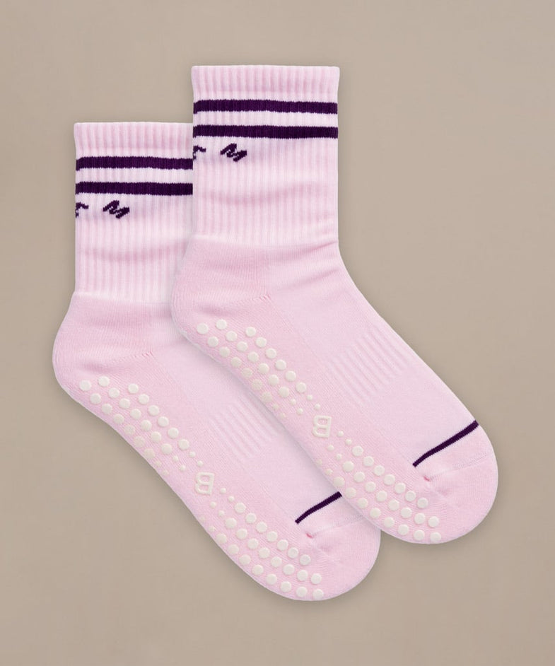 Bam2880 Pilates Grip Crew Socks Lavender Bam Clothing 3