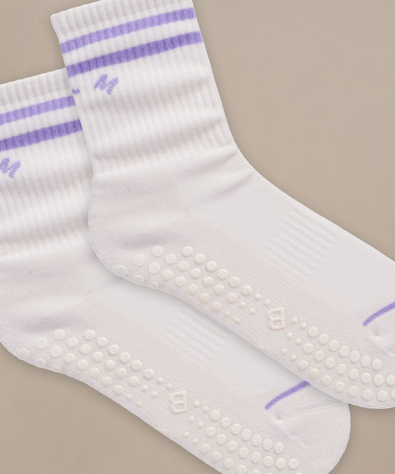 Bam2880 Pilates Grip Crew Socks Lavender Bam Clothing 4