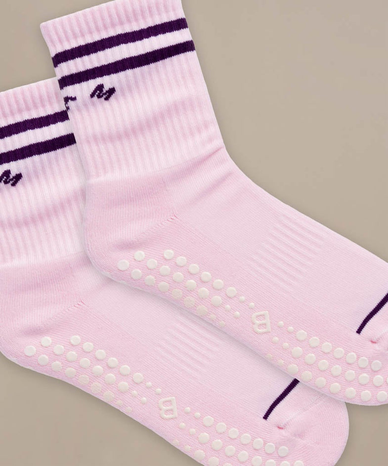 Bam2880 Pilates Grip Crew Socks Lavender Bam Clothing 5