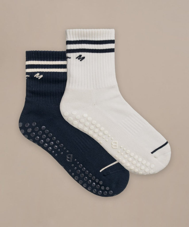 Bam2880 Pilates Grip Crew Socks Oat Milk Bam Clothing 1