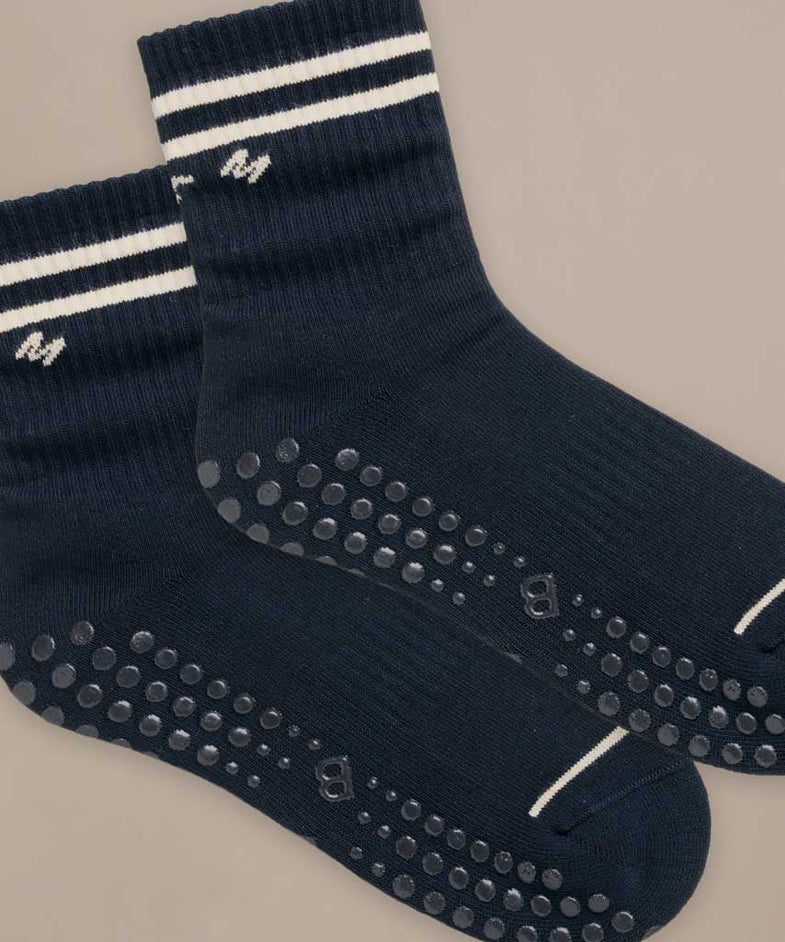 Bam2880 Pilates Grip Crew Socks Oat Milk Bam Clothing 4