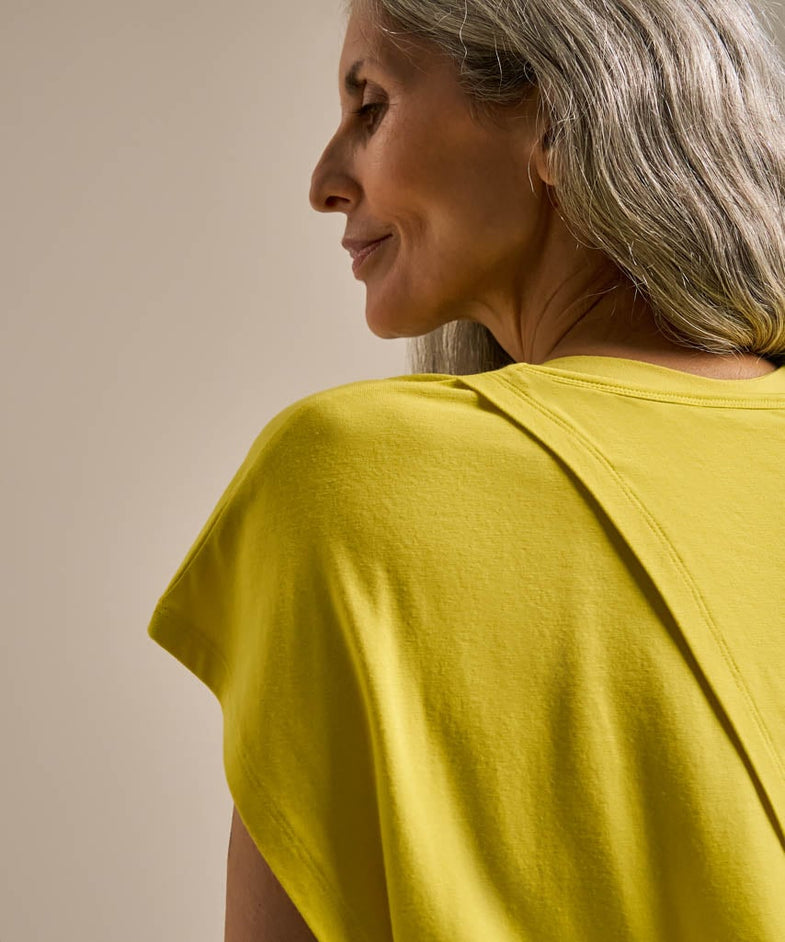 Bam2889 Tie Back Short Sleeve Top Chartreuse Bam Clothing 5