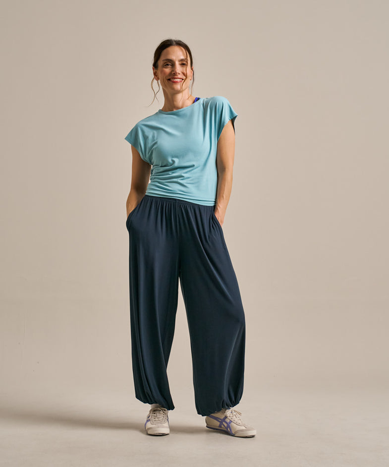 Bam2889 Tie Back Top Oceanic Blue Clothing 6
