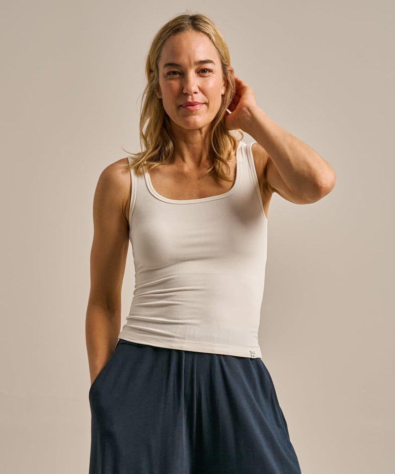 Bam2907 Square Neck Tank Top Oat Milk Clothing 2
