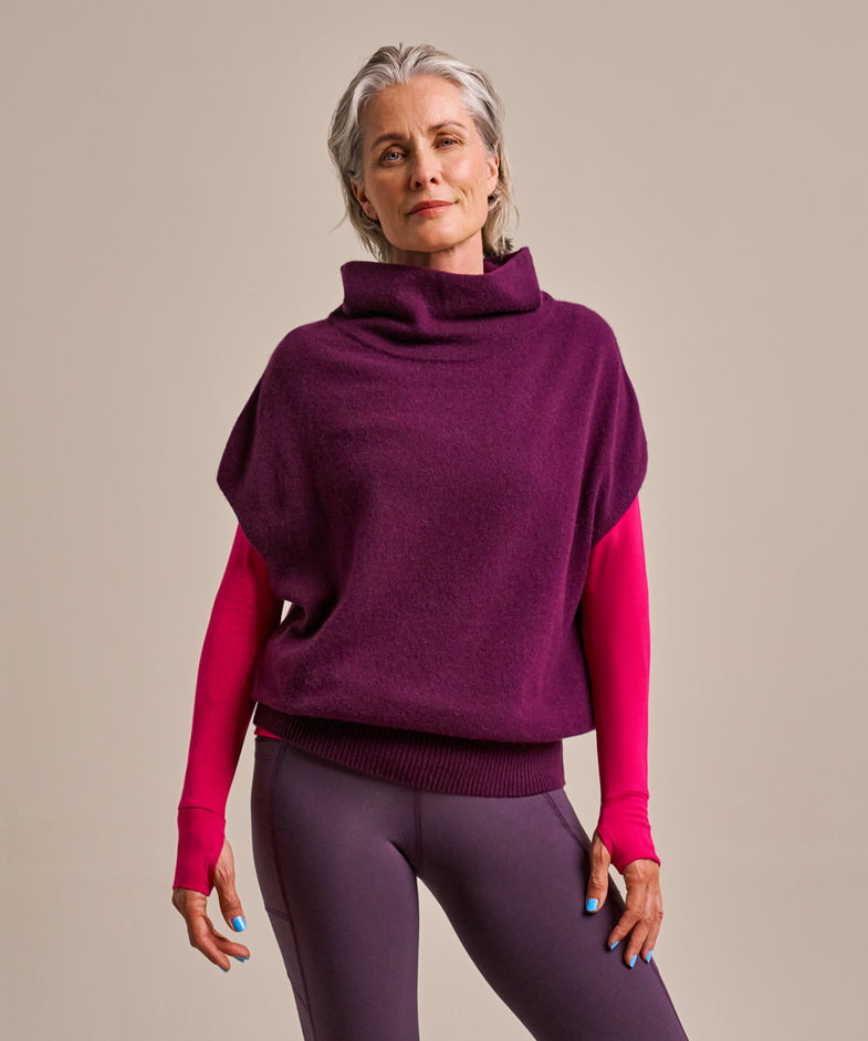 Bam2913 Cashmere Cocoon Top Damson Clothing 2