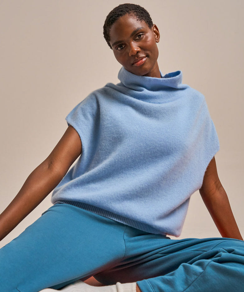 Bam2913 Cashmere Cocoon Top Glacial Blue Clothing 6