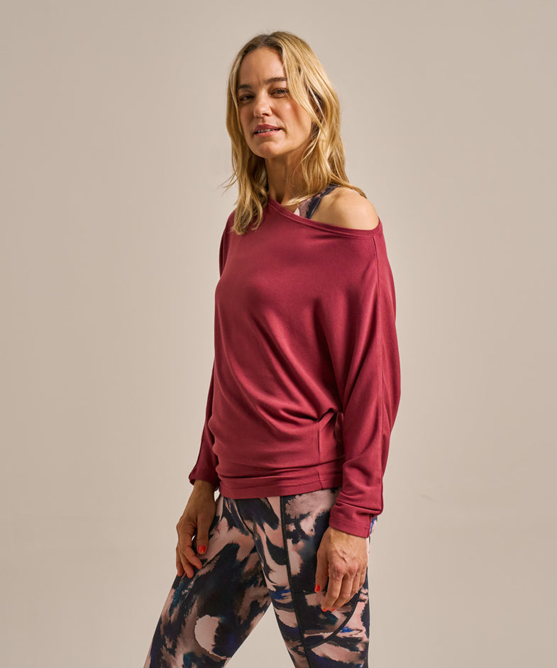 Bam2934 Drape Top Rose Garnet Clothing 3