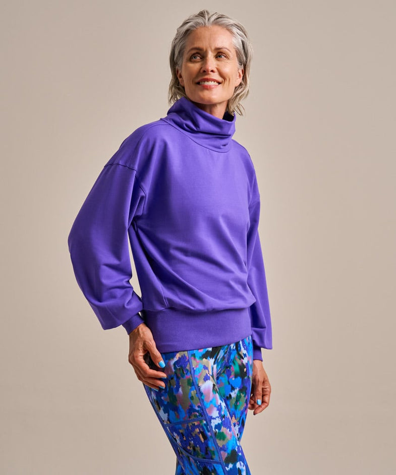 Bam2956 High Neck Sweatshirt Electric Violet Clothing 2