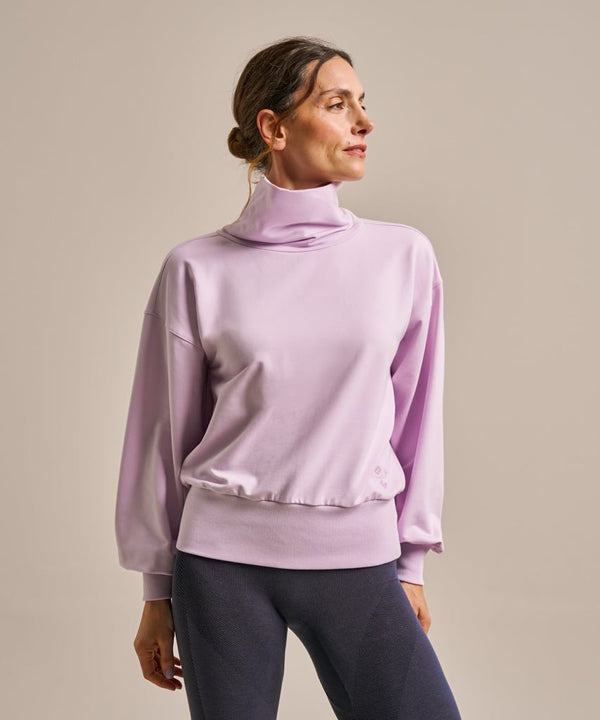 Bam2956 High Neck Sweatshirt Lavender Blush Clothing 2