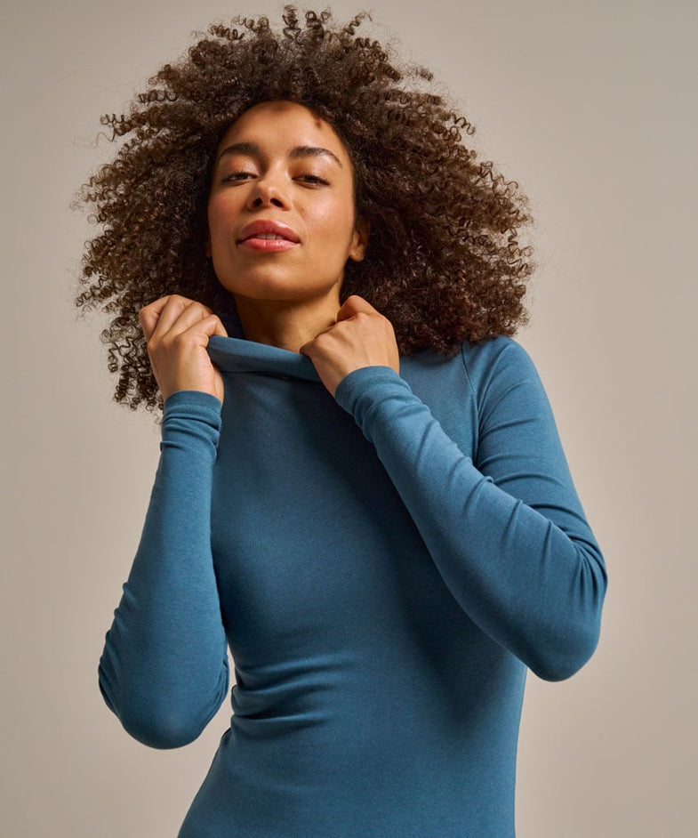 Bam2968 High Neck Top Agate Blue Clothing 1