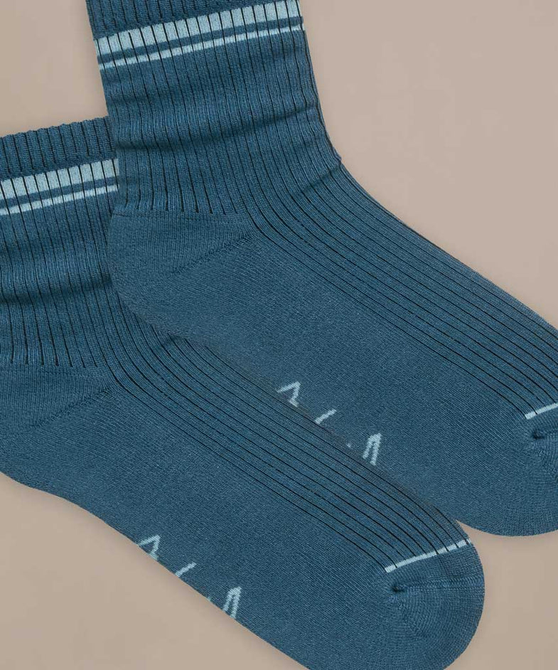 Bam2989 Blend Quarter Crew Socks Damson Teal Clothing 5