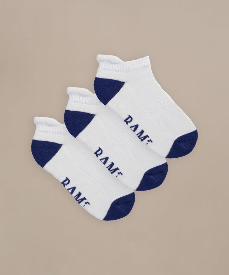 Bam639 Contrast Trainer Socks 3 Pack White Bamboo Clothing 1