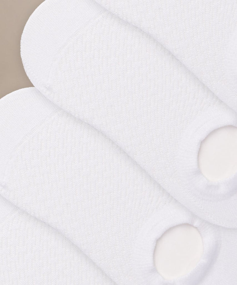 Bam710 No Show Socks 4 Pack White Bamboo Clothing 2