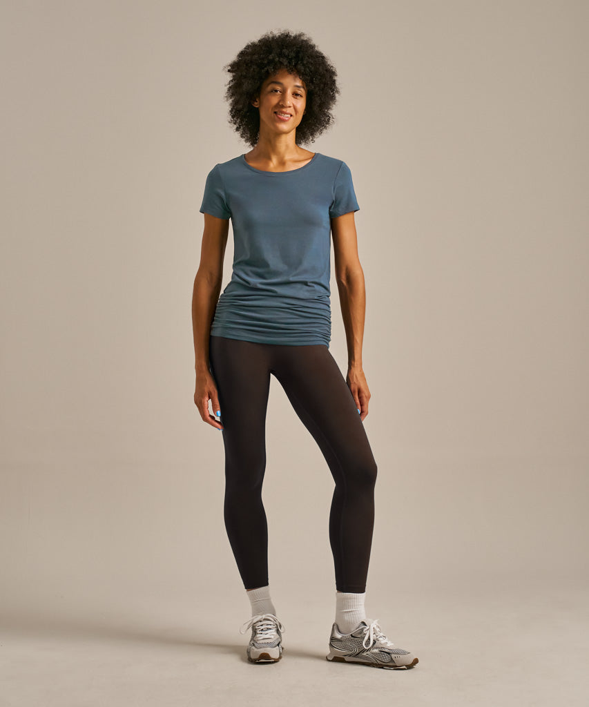 Gathered Hem Air Bamboo T Shirt Agate