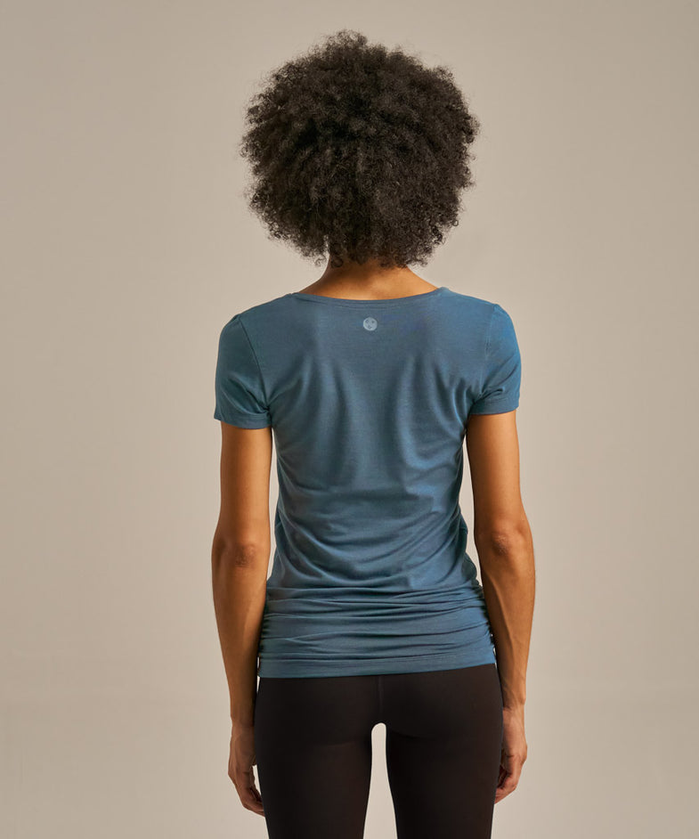 Bam846 Gathered Hem T Shirt Agate Blue Bam Clothing 3