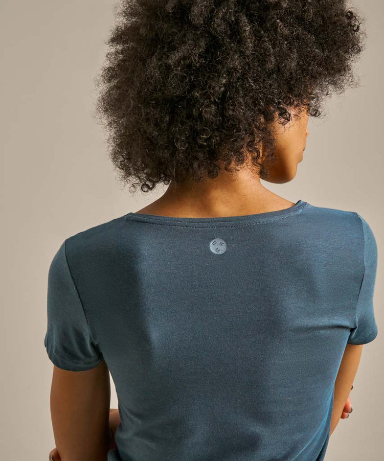Bam846 Gathered Hem T Shirt Agate Blue Bam Clothing 9