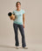 Bam846 Gathered Hem T Shirt Aqua Haze Clothing 1