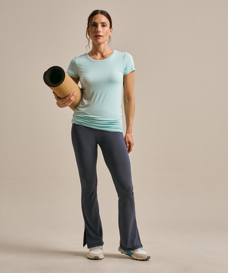 Bam846 Gathered Hem T Shirt Aqua Haze Clothing 1