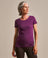 Bam846 Gathered Hem T Shirt Damson Clothing 1