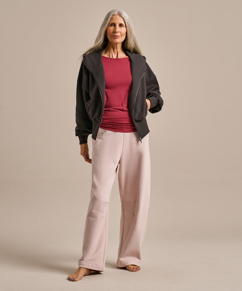 Bam846 Gathered Hem T Shirt Rose Garnet Clothing 6